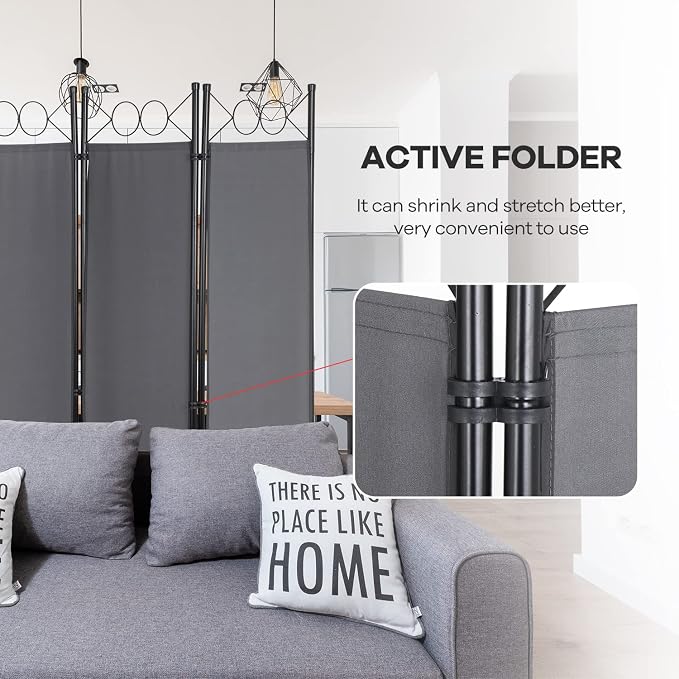 Room Divider 4 Panels Room Divider Privacy Screens - Image 3