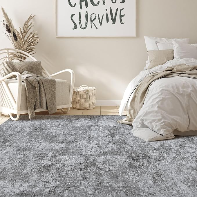 Nakagishi 6x9 Area Rugs Living Room: Washable Abstract Large Neutral Soft Rug - Image 4