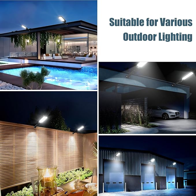 LAMPTEC Solar Street Lights Outdoor Waterproof,30000LM Dusk to Dawn Solar Lights with Motion Sensor and Remote Control Solar Powered LED Flood Light Outside for Parking Lot, Security, Garden, Garages