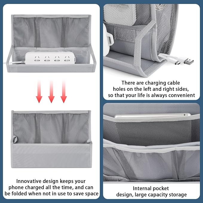 Bedside Caddy Organizer for Dorm Bed Rails - Image 5