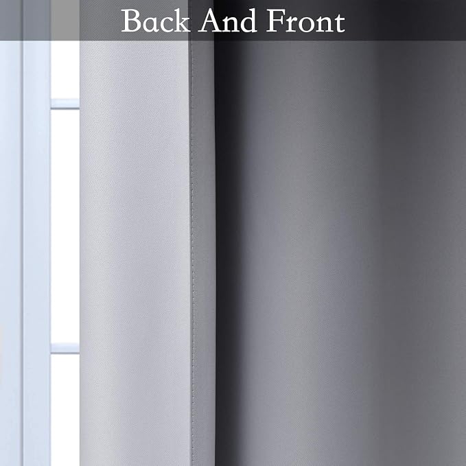 SimpleHome Black to Grey White Ombre Room Darkening Curtains 63 Inch | Curtains - Image 5
