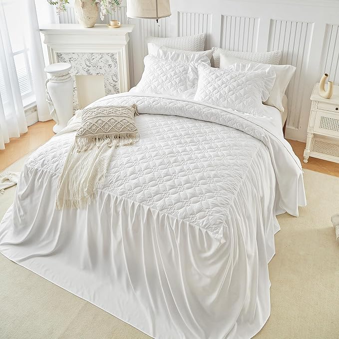 Ruffle Skirt Bedspread Set Flower Style - Image 5