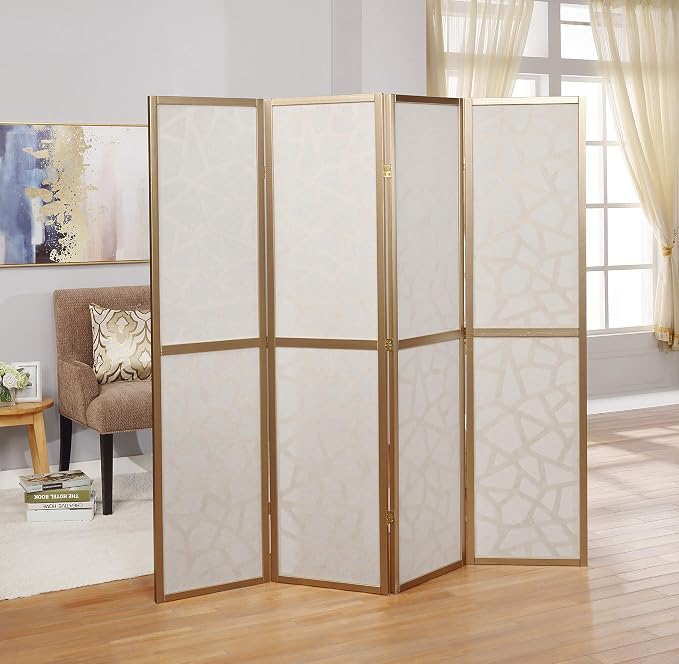 Roundhill Furniture Giyano 4 Panel Screen Room Divider - Image 3