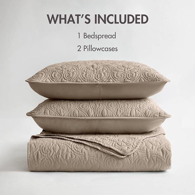 Madison Park Queen Quilt Bedding Set, Cottage-Inspired Damask, Classic Stitch - Image 6