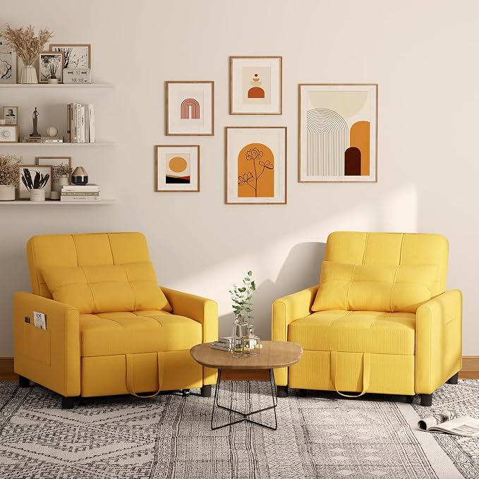 Aiho 3-in-1 Convertible Sleeper Sofa Chair Bed - Image 3