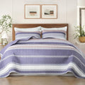 Whale Flotilla Reversible Purple Print Quilt King Size by WHALEFLOTILLA