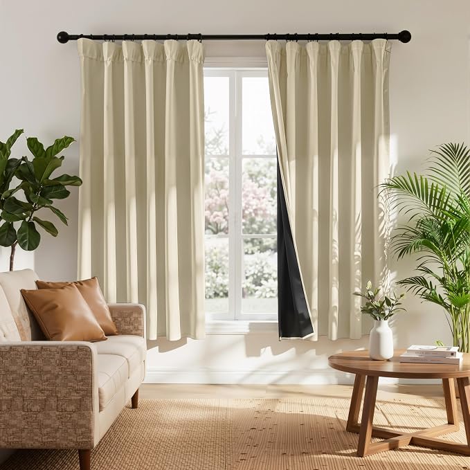 RYB HOME 100% Blackout Curtains 63 inches Length, Thermal Insulated | Thermal by RYBHOME