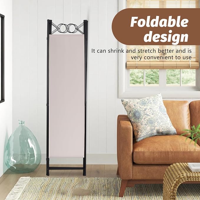FDW 4 Panel Room Divider and Folding Portable Partition Screen, 6FT Wall - Image 3