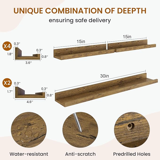 Picture Ledge Shelf, Floating Shelves - Image 3