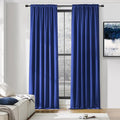 2 Panels Royal Blue Blackout Curtain Panels by DONREN