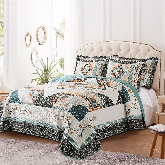 VAPUTAR Cotton Fill Quilt King Size Bedding Set - Image 9