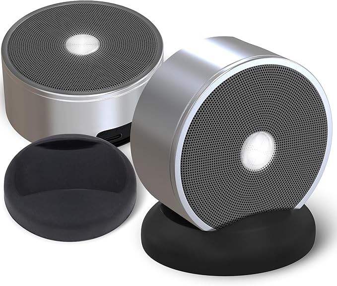 Dual Bluetooth Speakers - Built In Mic For Phone Calls - Multiple Pairing Bluetooth Speakers Set of 2 - Wireless Computer Speaker - TF SD Card Birthday Graduation Gift Idea For Boys Girls Silver