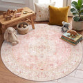 Latte&Fog 4ft Pink Round Area Rug by LatteFog