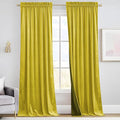 RYB HOME Chartreuse Yellow Velvet Curtains 84 inches Bedroom Living Room | by RYBHOME