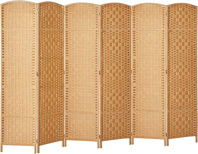 RHF Room Divider Panel, 6 Panel Partition Room Dividers Screen, Light Beige | by RoseHomeFashion