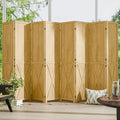 8 Panel Folding Room Divider, Solid Wood Privacy Screen, Freestanding Partition by CozyCastle