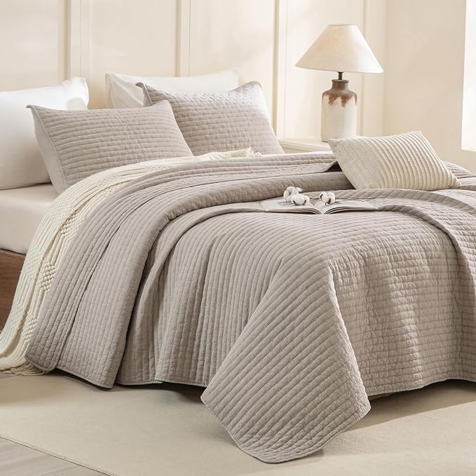 CozyTide Oversized Queen Quilt 102"x118", Stone-Washed Cotton Lightweight by CozyTideComforterSet