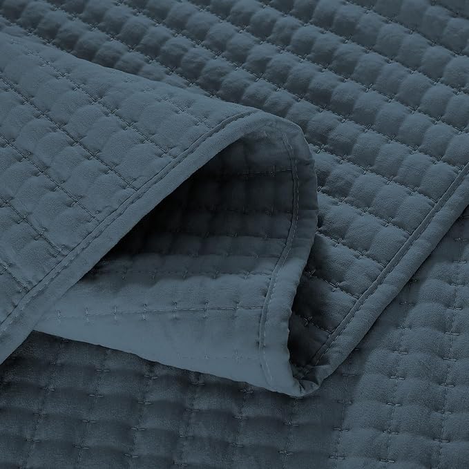 Queen Quilt-Lightweight Navy Blue Bedspreads Queen Size Quilt Bedding Set | - Image 5