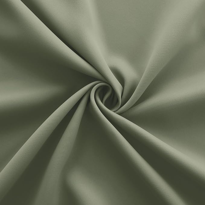 KOUFALL Dark Sage Green Curtains 108 Inches Long, Boho Room Darkening Thermal - Image 9