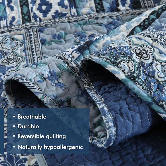Etwel Cotton Patchwork King Size Quilt Set - Image 4