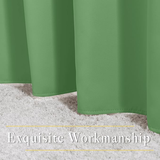 NICETOWN Forest Green Reducing Grommet Curtains - Image 6