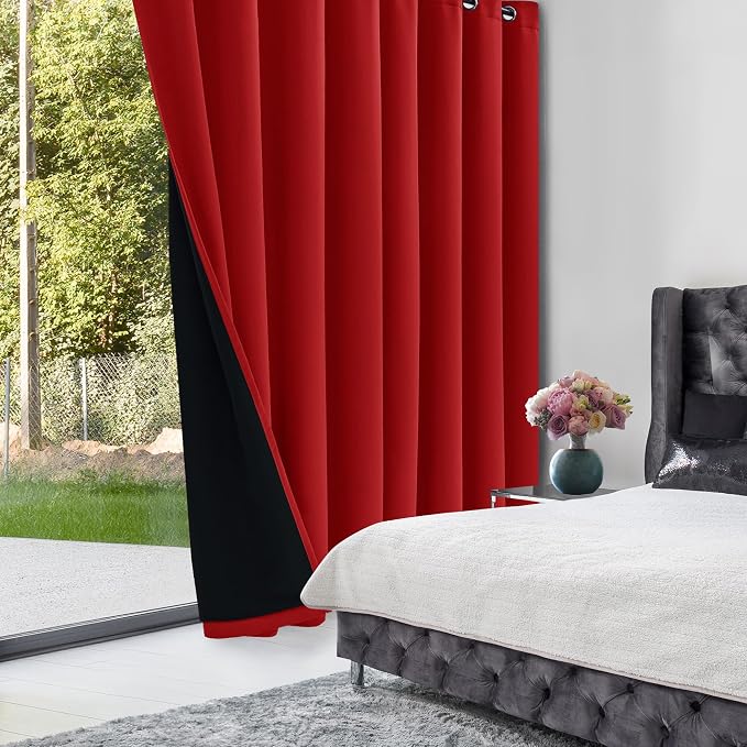 Deconovo 100% Blackout Curtains, Thermal Insulated Window Drapes, Noise - Image 3