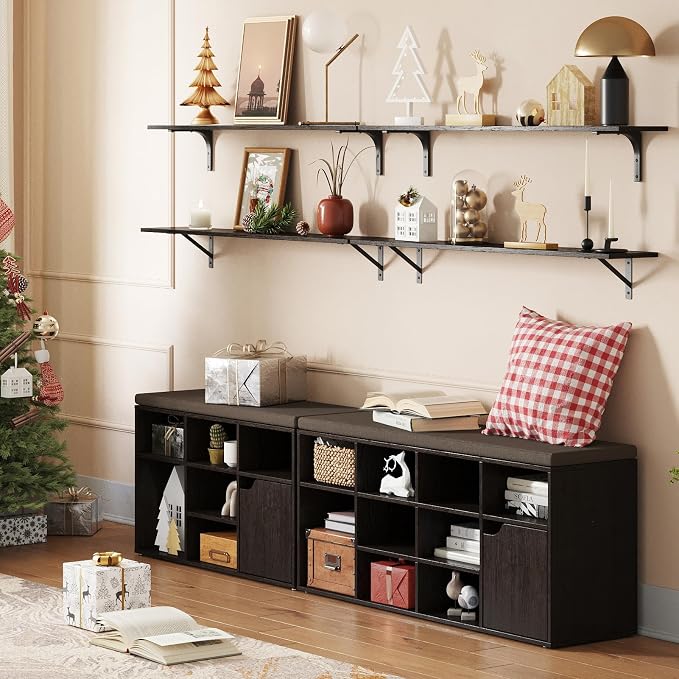 Long Wall Shelves, 55.1Inch Wooden Floating Shelves - Image 7