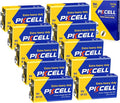 PKCELL 9V Batteries, 10 Pack 9 Volt Batteries Carbon Zinc, 9V Battery for Smoke Detector, Alarms, 6F22 Square Battery