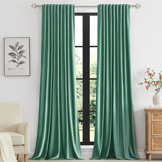 PRIMROSE Velvet Curtains 120 inch Long by PRIMROSE