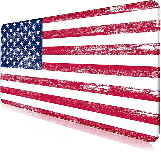 American Flag XXL Extended Mouse Pad, Laptop Pad, Waterproof, Non Slip, Gaming Office and Home Stitching Edge Table Pad 35.4 x 15.7 x 0.12 Inches