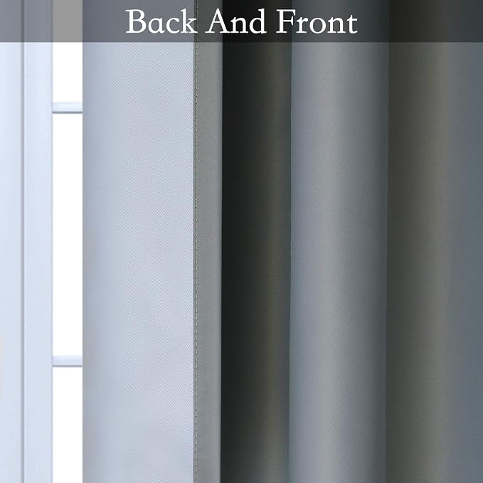 SimpleHome Grey to Grey White Ombre Room Darkening Curtains 72 Inch | Curtains - Image 5