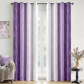 MIULEE Purple and Greyish White Ombre Blackout Curtains 52Wx90L Set of 2 | Full by MIULEE