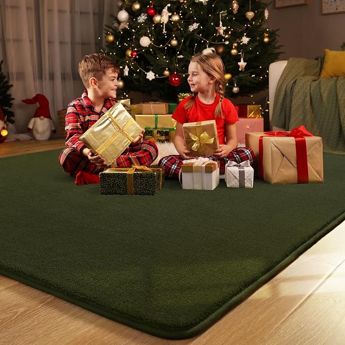 Olive Green Area Rugs for Bedroom Living Room, 4x6 Memory Foam Rug | Thickened - Image 8