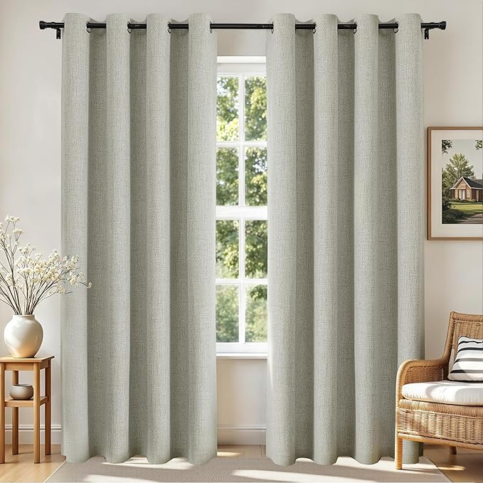 Joydeco Blackout Curtains 90 Inches Long 2 Panels Burg, Room Darkening Curtains by JOYDECO