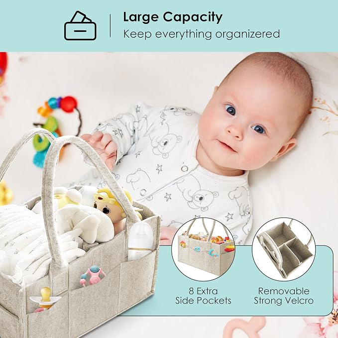 HIPHOP PANDA 2-Pack Diaper Caddy Organizer - Image 3