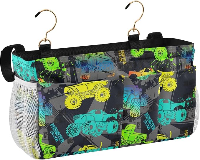 Monster Trucks tag8 Bedside Caddy Storage Bag Bedside Organizer by KOPIRIT
