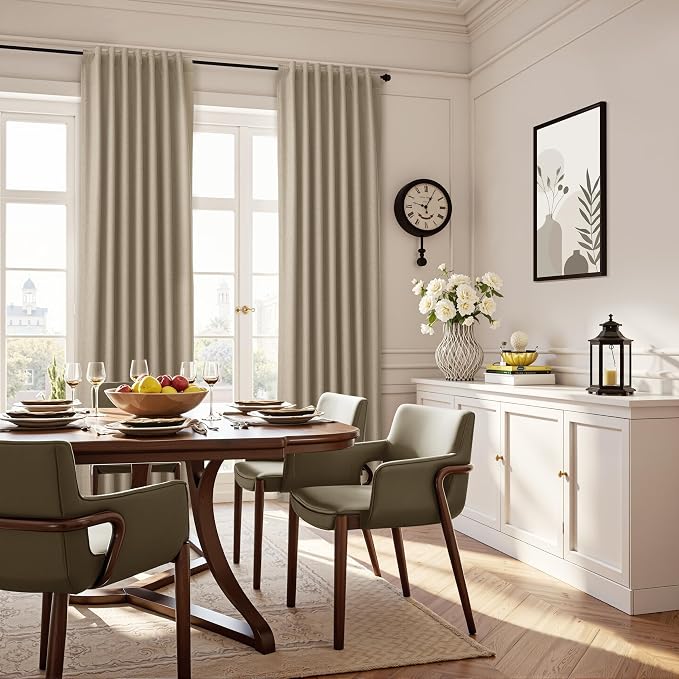 Khaki Linen 100% Blackout Curtains - Image 6