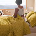 Bedsure Quilts Queen Size, Lightweight Comforter, Mustard Yellow Bedspread | by Unknown