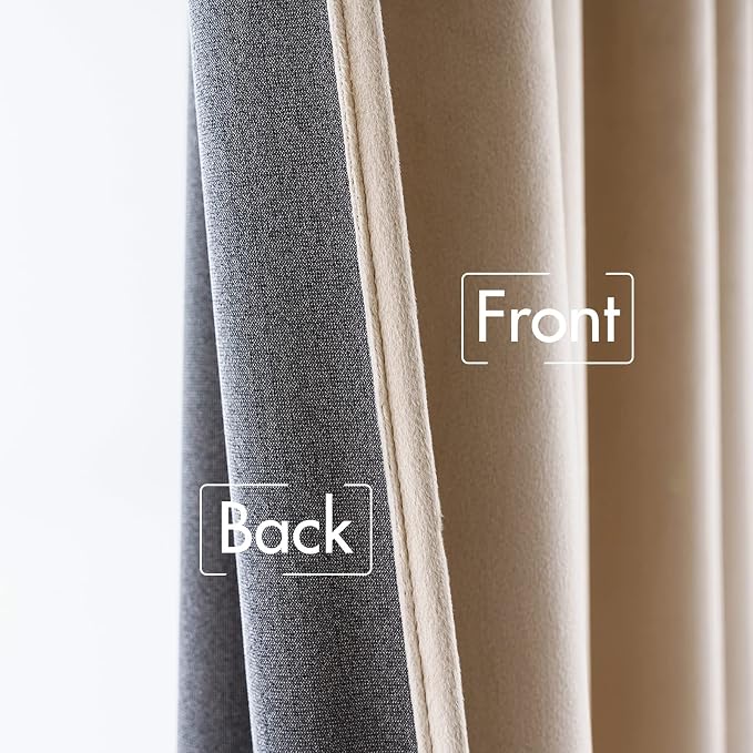 MIULEE Camel Beige Velvet Pinch Pleat Blackout Curtains W52 X L108 Inches | 2 - Image 6