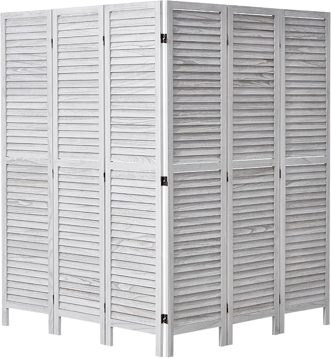 VEVOR Wood Room Divider, 6 Panel Wood Folding Privacy Screen, 66.9 Inches Tall - Image 4