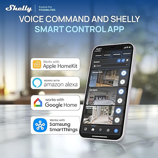 Shelly Smart Plug, WiFi, Bluetooth, Zigbee, Matter Outlet with Power Metering, Works with HomeKit, Google Home, Alexa, Home Assistant, Smart Socket, Easy Setup, Remote Control, Plug US Gen4 Black UL