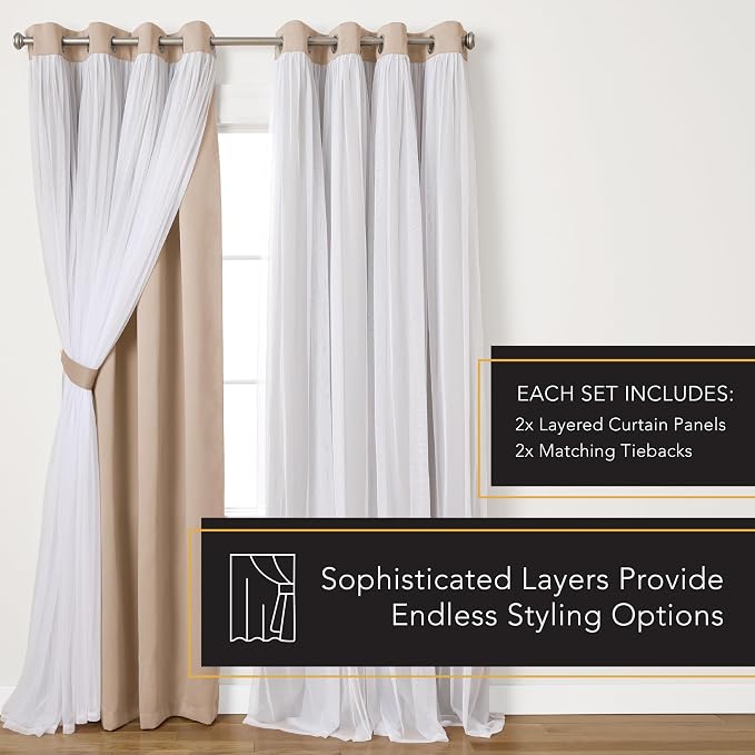 TOWN & COUNTRY LUXE Talia Double Layer Indoor Curtains, Sheer and Room - Image 11