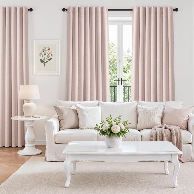 Topfinel 92 Inch Linen Curtains 2 Panels Set - Image 7