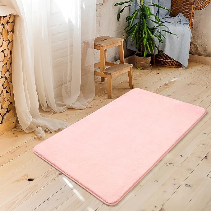 Modern Washable Runner Rugs, 2x3 Feet Pink Bedroom Runner Rug | Small Area Rugs - Image 6