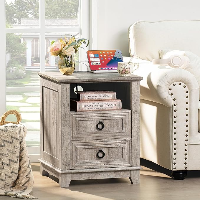 Joaxswe 18" Farmhouse Night Stand Set 2 - Image 4