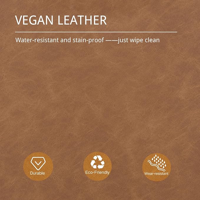 End of Bed Bench for Bedroom, 57.7'' Queen Size Vegan Leather Bench - Image 5