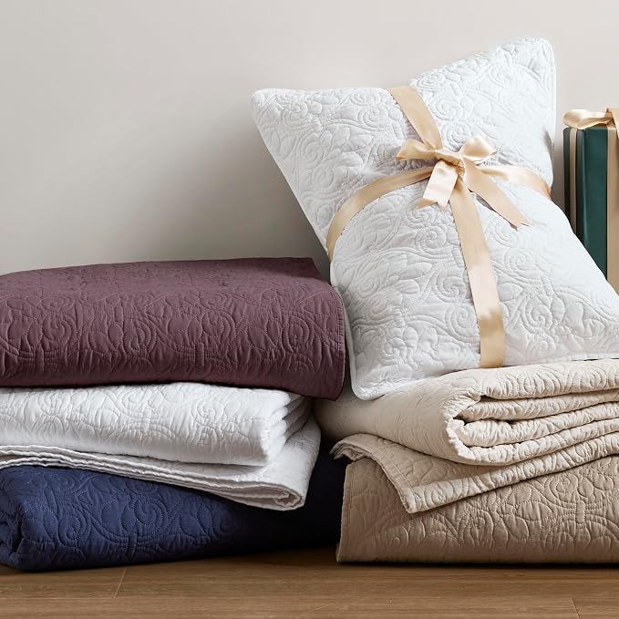Madison Park King Quilt Bedding Set, Cottage-Inspired Damask, Classic Stitch - Image 6