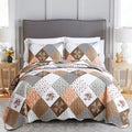 Dinjoy Full Quilt Bedding Set, Boho Patchwork Floral Bedspreads, Reversible by DINJOY