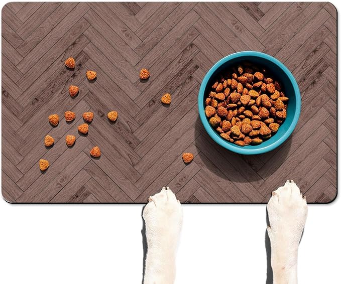 Personalized Dog Food Mat for Floors Absorbent, Custom Pet Cat Food Mat - Quick Dry Dog Bowl Mats for Food and Water Pet Supplies