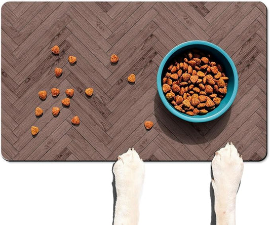 Personalized Dog Food Mat for Floors Absorbent, Custom Pet Cat Food Mat - Quick Dry Dog Bowl Mats for Food and Water Pet Supplies